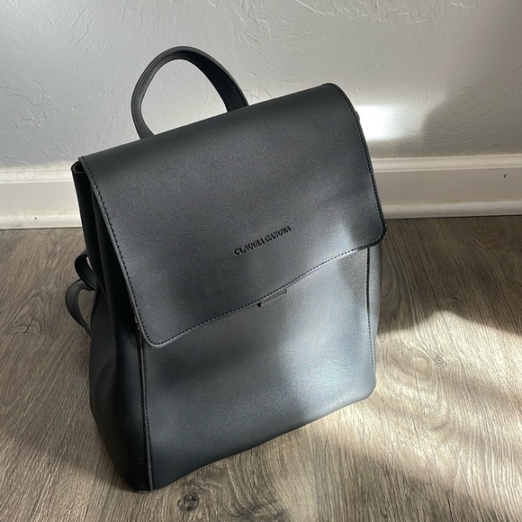 ASOS Claudia Canova Faux Leather Black Backpack - Picture 3 of 10